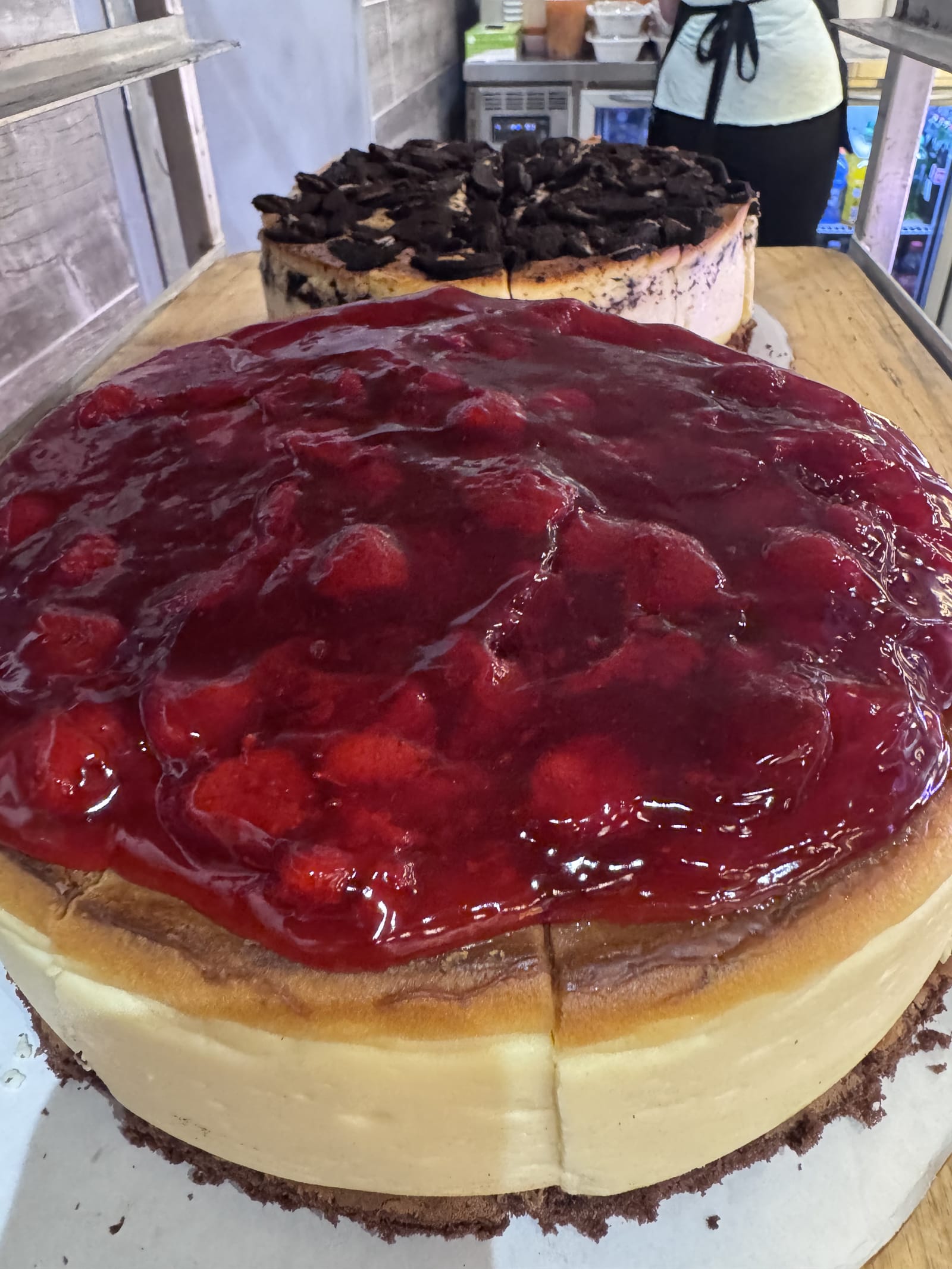 Polish cheesecake with a glossy strawberry topping